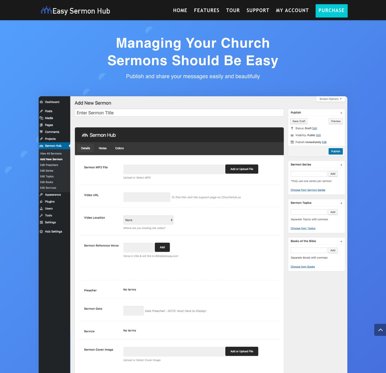 Easy Sermon Hub WordPress Plugin