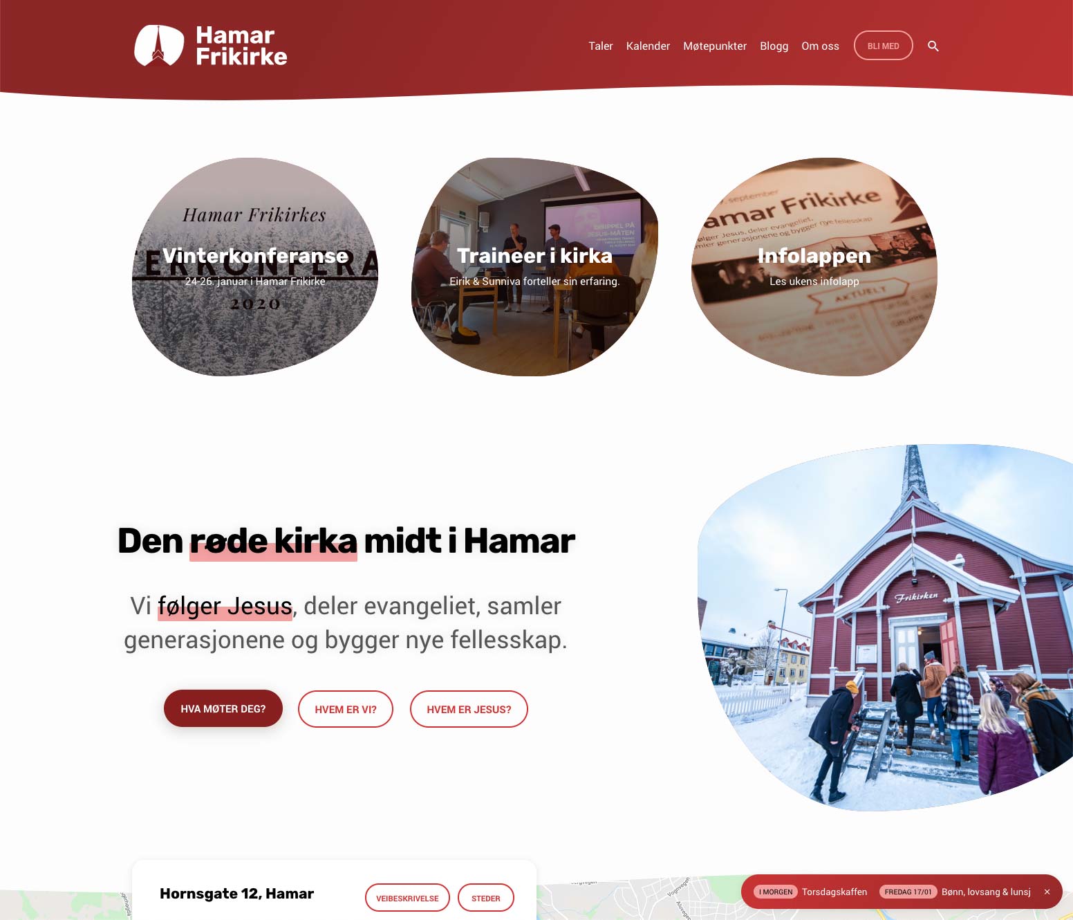 Hamar Frikirke Church Website