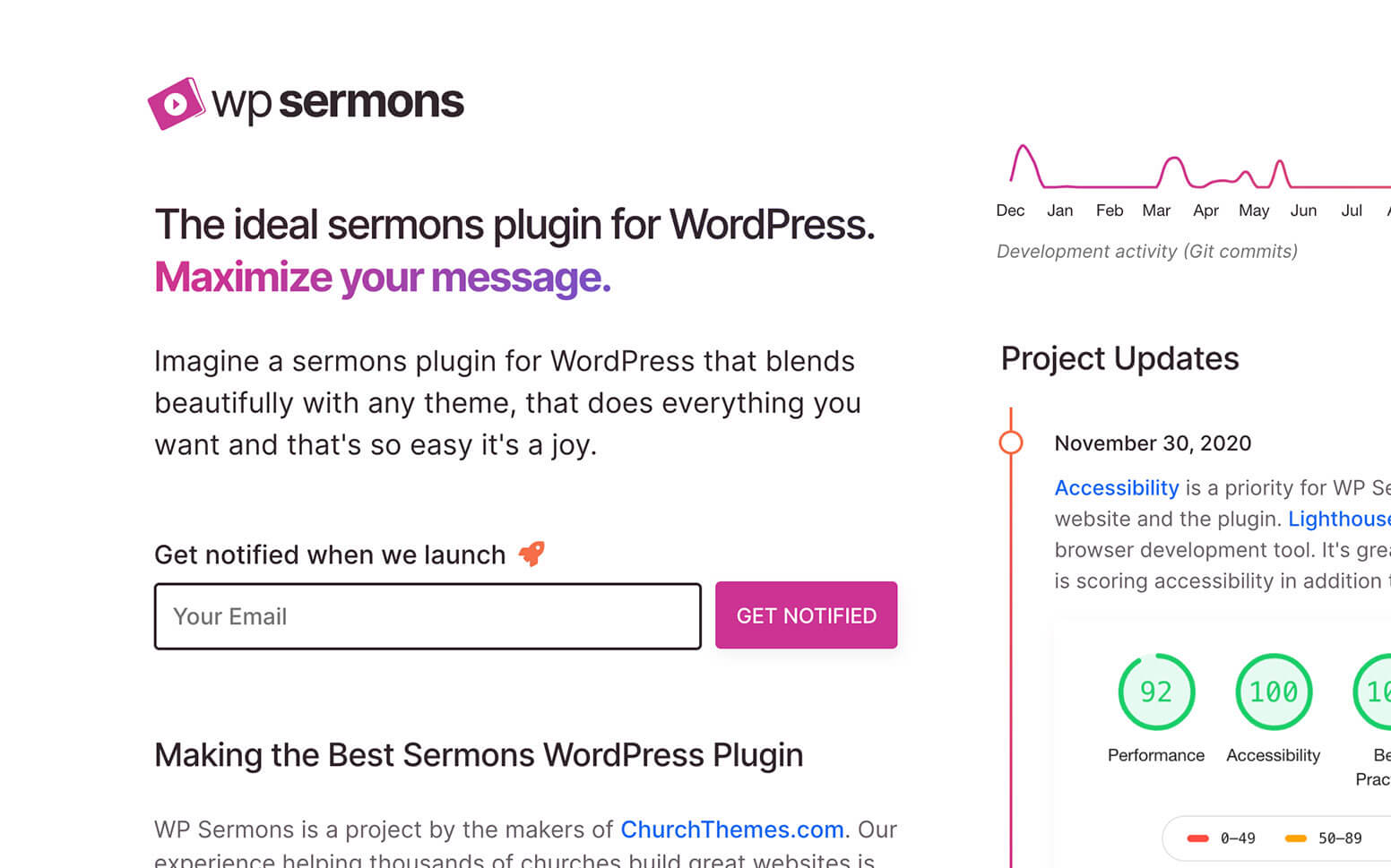 WP Sermons WordPress Plugin Site